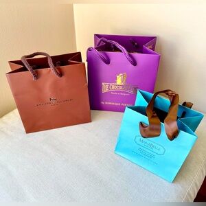 THREE INTERNATIONAL BOUTIQUE GIFT BAGS - LILAC TURQUOISE BROWN